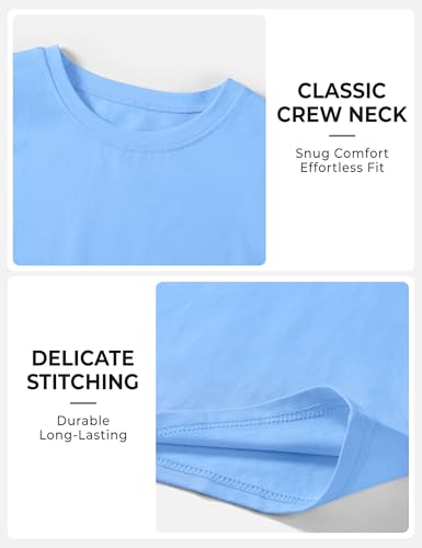 BOOPH 4 Pack Boys Shirts Kids Tshirts Toddler Short Sleeve T-Shirts Basic Crew Neck Tops Cotton Summer Uniform Clothes2