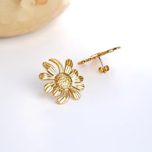 Image of Rubans Demi Fine Stainless Steel Stud Earrings Daily Gift for Women & Girls