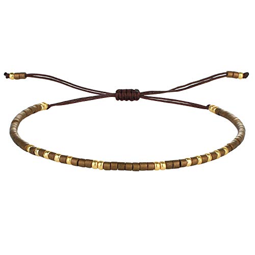 C·QUAN CHI Femme Bracelet Amitié Bracelet Perles Miyuki du Léopard Bracelet Tressé De Réglable Bijoux Femme