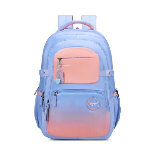 Image of Skybags Riva 37L Casual Backpack for Girls with 3 Compartments & Adjustable Shoulder Strap | 16 Inch Padded Laptop Sleeve | Detachable Happy Pouch & Secret Pocket | Perfect for School & Travel