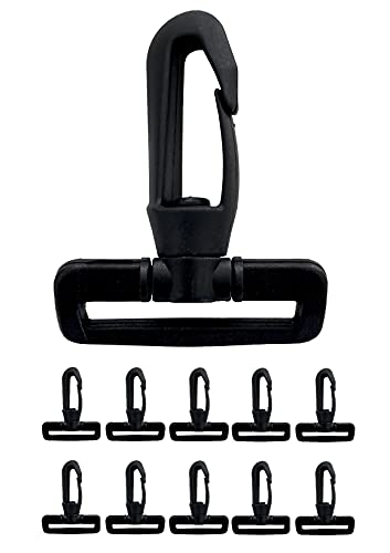 IPEA Mosquetones Giratorios de Plástico con Gancho para Mochilas y Bolsas – 10 Unidades – Mosquetón Giratorio con...