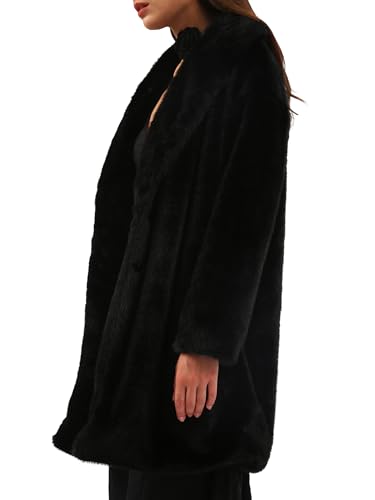 Amazhiyu Womens Faux Fur Longline Duster Coat Long Sleeve Winter Lapel Overcoat3