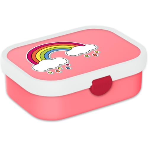 Mepal Fiambrera para niños – Fiambrera Bento Campus – Fiambrera con compartimento bento y tenedor – Meal Prep Box Cierre Clip – Sin BPA & Apto para lavavajillas – Arco iris – 750 ml – Lluvia dulce