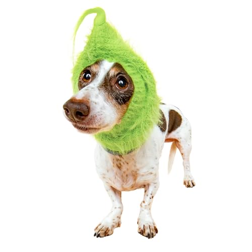 Zoo Snoods Christmas Grouch Costume - Warm Fuzzy Crochet Snood Wrap for Pets Neck Ear Cover Protection (Medium)