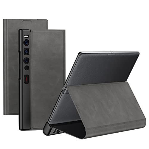 DENSUL Case for Huawei Mate Xs 2, Ultra-Thin Matte Leather Cover Shockproof Magnetic Closure Book Folio Bracket Function Anti-Scratch Full Protection Case,Grey