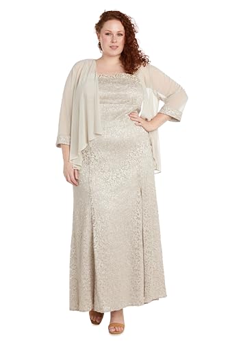 R&M Richards Women's Luxe Pearl Grace Gown Set4