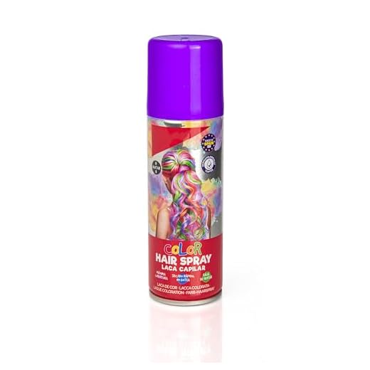Laca de Pelo Color Morado 125ml - Spray Colores para Cabello Rápida coloración, Lavable