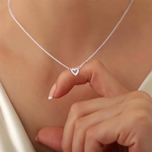 Heart Necklaces for Women, Dainty 14K Gold/Silver Plated Necklace Cute Tiny Gold Diamond Infiniy Heart Pendant Jewelry, Ideal Gifts for Mothers Day Valentines Day Birthday Christmas Graduation4
