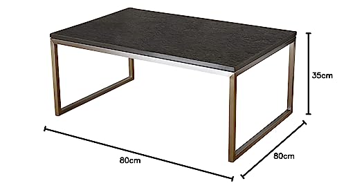Couchtisch Stein grau Madrid Naturstein Juparana India, 80 x 80 cm, Höhe 35 cm, Design Wohnzimmertisch Edelstahl Granit Marmor, Couch Tisch – Bild 4