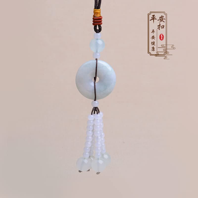 Amazon.com: 翡翠平安扣挂件招财进宝玉石玉器车挂包挂饰品 