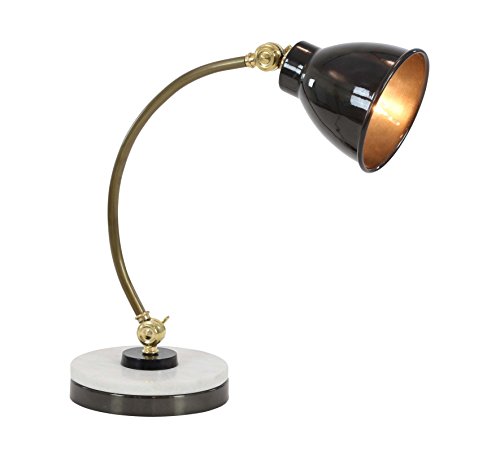 Deco 79 Metal Desk Lamp With Spotlight Shade, 7" X 12" X 19", Black #TOP20