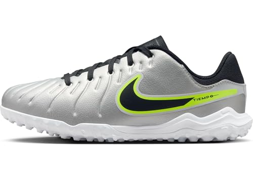 Nike Jr. Tiempo Legend 10 Academy (DV4351-001, Metallic Silver/Volt/Black)