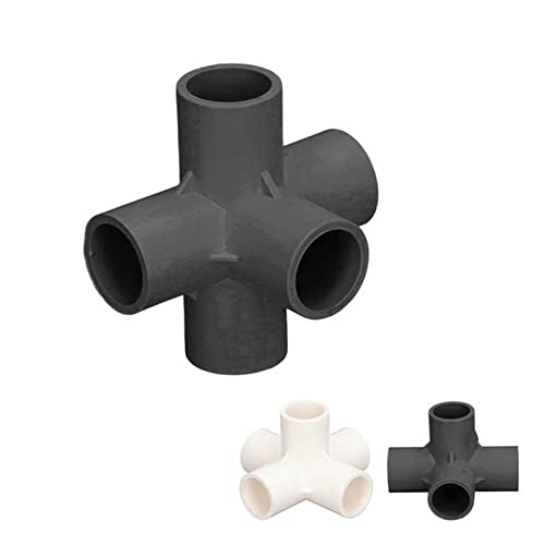 Conector de tubería 5 vías negro accesorio tridimensional resistente a grietas 5