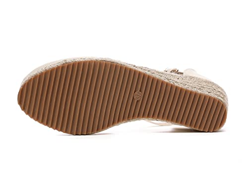 Image of Altxic Women's Closed Toe Canvas Ankle Strap Espadrilles Wedge Sandals
