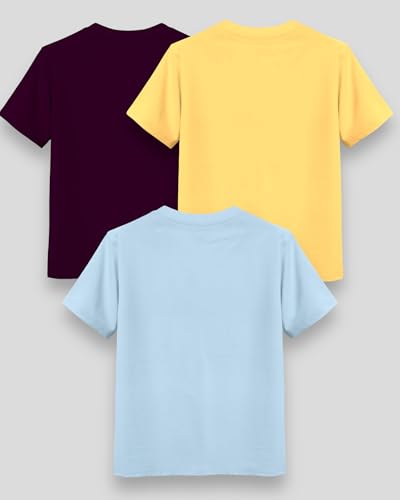 Image of Cotton Regular Fit Round Neck Printed Half Sleeves Casual T-Shirt for Boys, Multicolor, (Combo Pack of 3)
