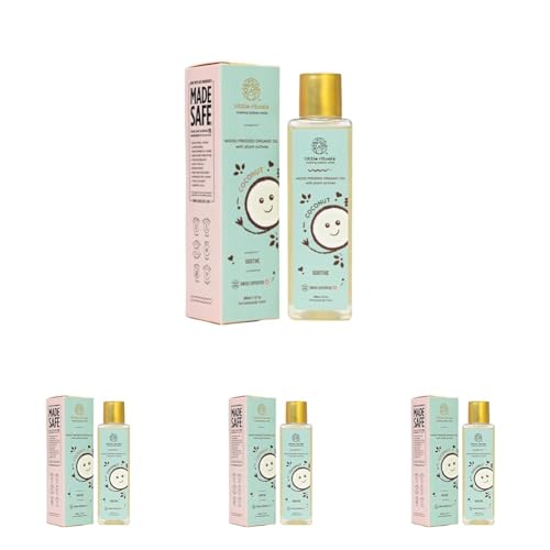 Image of Little Rituals COCONUT BABY MASSAGE OIL Certified Organic, Wood Cold-Pressed for Skin and Hair with SWISS Plant Actives - 200 ml. Dermatologist Tested by Pediatrics, Mild & Gentle & Safe (Pack of 4)