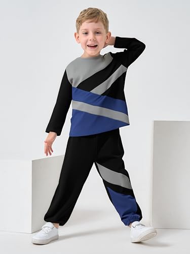 Image of Boy Clothes Plant Camouflage Pants LA Letter Print Top Sweatsuit Fall Boys Outfits Set