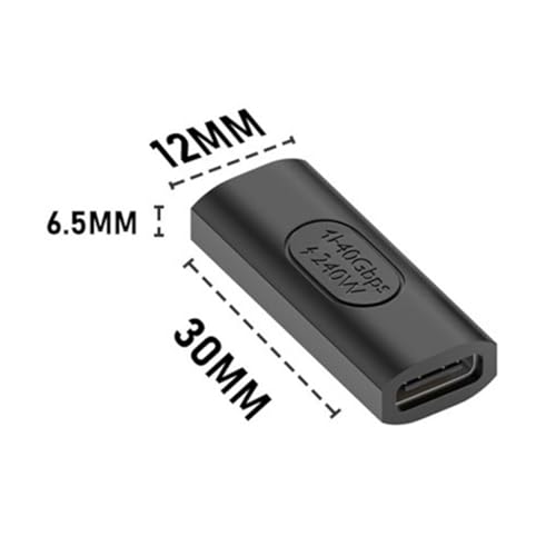 JORINDO Pacote com 2 PD240W tipo C USB 4.0 fêmea para acoplador adaptador fêmea 40Gbps USB4.0 tipo C