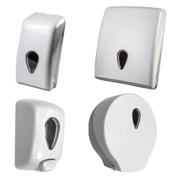 BALSAT Dispensadores de Papel higienico, Toallas y jabon industriales. con diseño Elegante. Blancos Dispensadores hosteleria (Toallitas Zig-Zag)