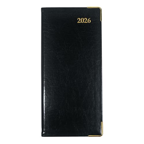 Brownline® 2026 Executive Weekly Pocket Planner, Appointment Book, 12 Months, January to December, Horizontal, Sewn Binding, 6.75' x 3.1875', Black, Trilingual (CBE306-26)