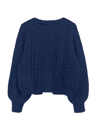 Image of SKAYS Womens Tie Front Bow Cardigan Sweaters Cropped Cable Knit Cardigans Trendy Fall Long Sleeve Outerwear