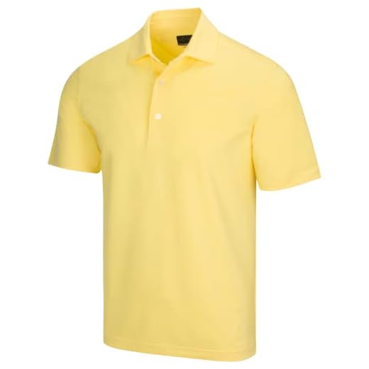 Greg Norman Herren Freedom Micro Pique Poloshirt Golfhemd, Gelb, S