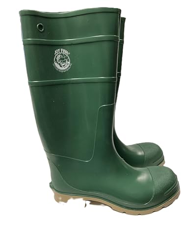 Joy Fish Green Rain boots, Rubber boots commercail grade heavy duty for fishing, construction and general works.(9)