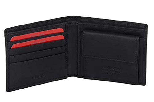 Mini wallet man PIERRE CARDIN black leather with coin purse