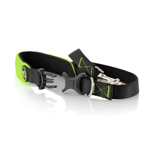 Image of Gooby Escape Free Sport Leash, Lime, 4 FT | Neoprene, all-weather; 4 ft; Detachable handle with quick-release buckle; Machine washable; Matches Sport Harness