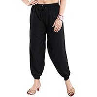 DREAM & DZIRE Black Harem Pants for Women in Plus Size & Small Size (M).