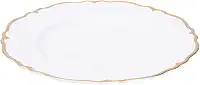Mimo Style Sousplat Marselha Branco Com Bordas Douradas, Material Polipropileno Com Boa Estabilidade Térmica e de Excelente Qualidade, Moderno e Versátil, Ideal Para Mesa Posta, Mede 33cm