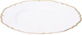 Mimo Style Sousplat Marselha Branco Com Bordas Douradas, Material Polipropileno Com Boa Estabilidade Térmica e de Excelente Qualidade, Moderno e Versátil, Ideal Para Mesa Posta, Mede 33cm