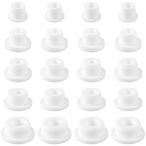 Image of 20 Pcs Bathtub Jet Covers 5 Sizes Reusable Jet Tub Cover Caps Silicone Hole Plug Tube Plugs Pool Jet Cover Waterproof Plug for Bathtub Hole (White)