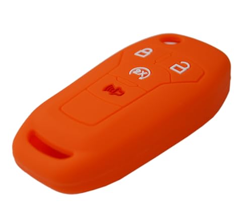 Image of Silicone Rubber Key Fob Covers Protector for Ford F150 F250 F350 F450 F550 Raptor Ranger Transit Fusion Bronco Lightning Maverick XLT (Flip Key)