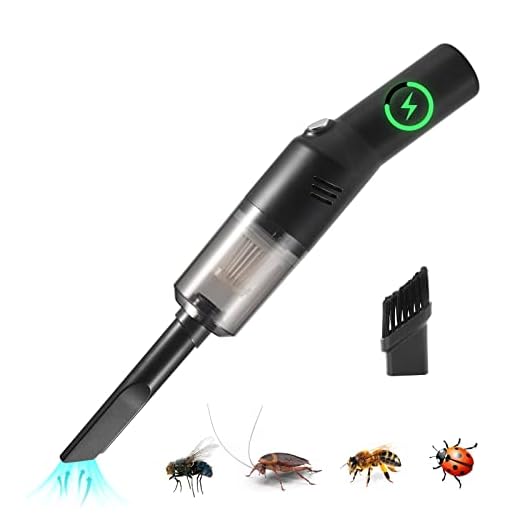 Bug Vacuum Catcher Spider Traps for Adults, Live Insect Trap Bug Sucker with USB Charging & Rechargeable Battery & Cleaning Brush for Cockroach Spider Moth Ant Bedbug and Other Small Insects, Black