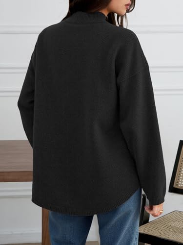 Image of Saodimallsu Womens Collared Cardigans Button Down Fall Sweater Jackets Oversized Casual Long Sleeve Knit Shirts