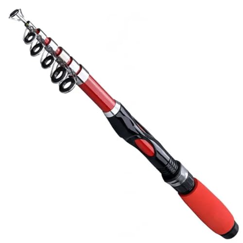 11.5M 軽量 伸縮式 ロングキャスティング 釣り竿 ポータブル ミニ 釣り竿 鯉 バス トラウト用 超軽量ロッド 投げ竿(Red,1.0m 3.28ft)