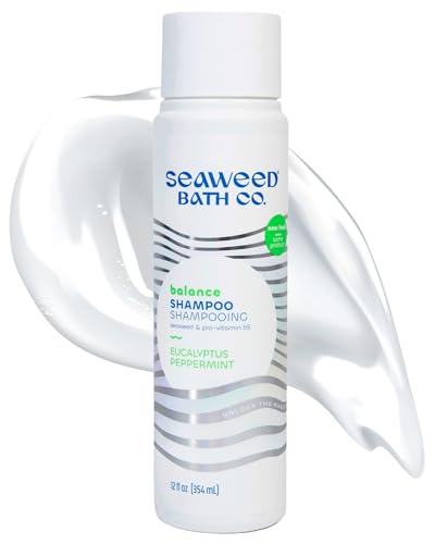 Seaweed Bath Co. Balance Shampoo - Eucalyptus Peppermint - Hydrating Daily Shampoo with Vitamin E, Argan Oil, Coconut Oil - For Normal to Oily Hair - 12 oz