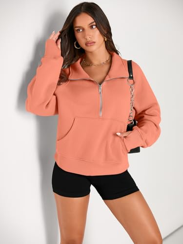 Image of AUTOMET Womens Sweatshirts Half Zip Cropped Pullover Fleece Quarter Zipper Hoodies 2026 Fall Fashion Outfits Clothes