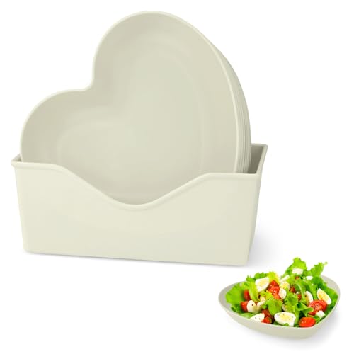 LELE LIFE 10er Pack Herzteller mit Halter, 15cm Herzförmige Schalen Dessertteller für Vorspeisen Salat Obst Kuchen Snack, Ideal für Valentinstag Hochzeit Party (Beige) LELE LIFE 10er Pack Herzteller mit Halter, 15cm Herzförmige Schalen Dessertteller für Vorspeisen Salat Obst Kuchen Snack, Ideal für Valentinstag Hochzeit Party (Beige)