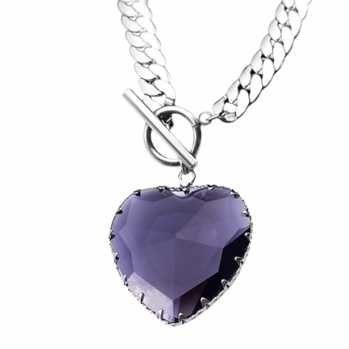 Pendentif gothique cœur violet, une idée cadeau originale pour femme adepte de mode unique