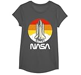NASA Sunset Shuttle Lift Off Camiseta, Niñas, Asfalto, XS