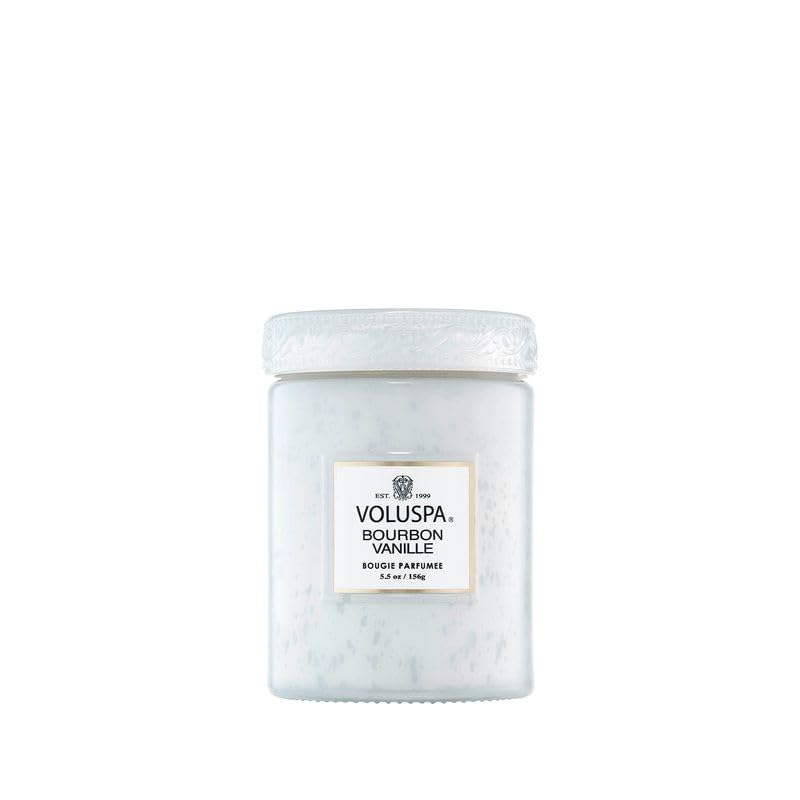 Voluspa Bourbon Vanille, Small Candle Jar, 5.5 Ounces, 50 Hour Burn Time, Coconut Wax for Clean Burning, Handcrafted in The USA