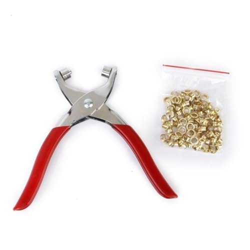 VILLCASE 100pieza Alicates Abrazaderas Ojales Para Zapatos Cinturones Bolsos Ojales Latón Inoxidable