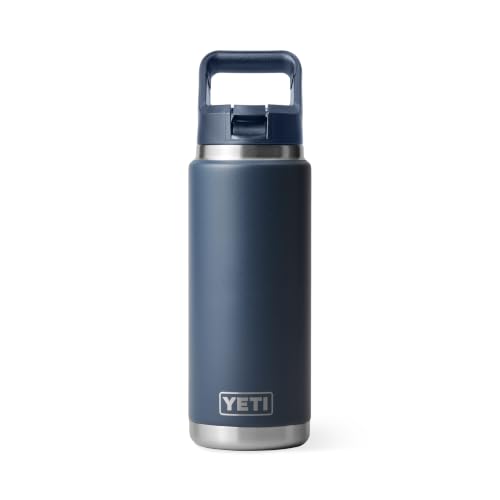 Image of YETI Rambler 26 oz Bottle, Vacuum Insulated, Stainless Steel with Color Matching Straw Cap