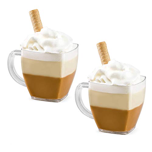 Dessert Cups – Square Espresso Shape Clear Plastic Parfait Cups | 2 oz - 24 Pack | Mini Cups - Chocolate Cups for Desserts | Appetizer Cups | Shooter Glasses | Mini Plastic Cups [Mini Wonders]