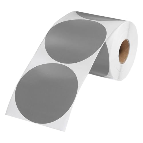 Autocollants ronds PATIKIL gris | 500 étiquettes de codage de 4 pouces pour bureau