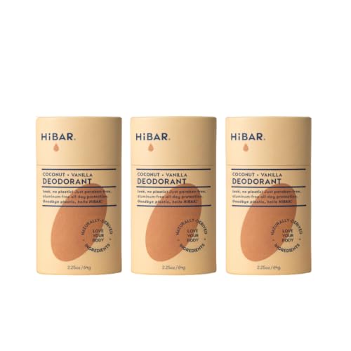 HiBAR - Coconut & Vanilla Deodorant - Plastic-Free - Aluminum-Fre...