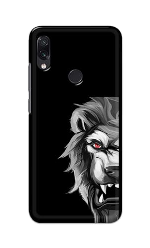 Image of PRINTFIDAA Printed Hard Back Cover Case for Mi Redmi Note 7 | Mi Redmi Note 7 Pro | Mi Redmi Note 7S Back Cover (Angry Lion) -112