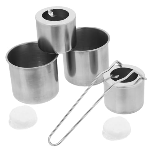 KONTONTY 1 Juego De Brasero De Sobremesa Pequeño Sin Humo Brasero De Sobremesa para Interiores Quemador De Alcohol Brasero De Metal Portátil Color Plateado
